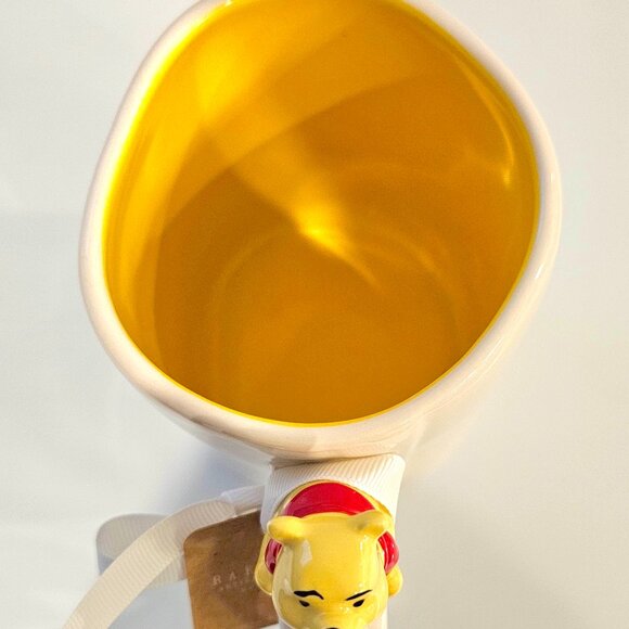 Rae Dunn Winnie the Pooh Ceramic Mug 3D Handle, Yellow Interior - Picture 5 of 7